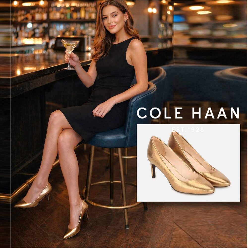 COLE HAAN 'Grace Grand' Golden Stiletto Pump